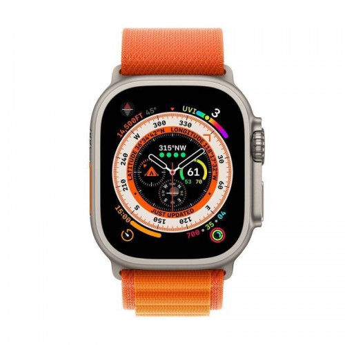 Apple Watch Ultra Titanium 49mm Αδιάβροχο με eSIM και Παλμογράφο (Orange Alpine Loop Large)