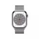 ApApple Watch Series 8 Cellular Stainless Steel 41mm Αδιάβροχο με eSIM και Παλμογράφο (Silver with Silver Milanese Loop)