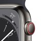 Apple Watch Series 8 Cellular Stainless Steel 41mm Αδιάβροχο με eSIM και Παλμογράφο (Graphite with Graphite Milanese Loop)