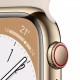 Apple Watch Series 8 Cellular Stainless Steel 41mm Αδιάβροχο με eSIM και Παλμογράφο (Gold with Starlight Sport Band)